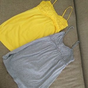 2 Tank Tops with Ruffle Top